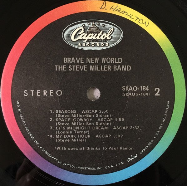 The Steve Miller Band* : Brave New World (LP, Album, L.A)