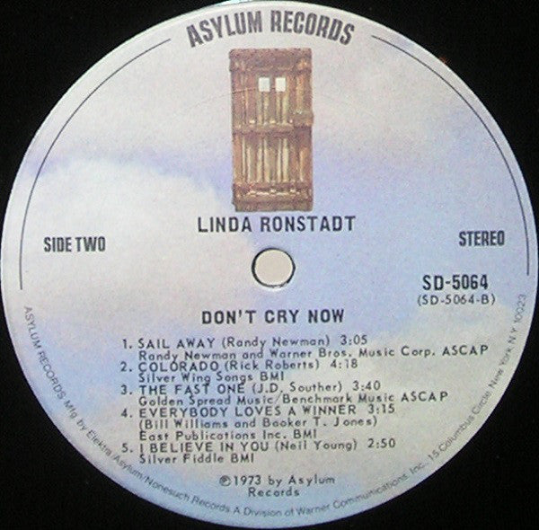 Linda Ronstadt : Don't Cry Now (LP, Album, Ter)