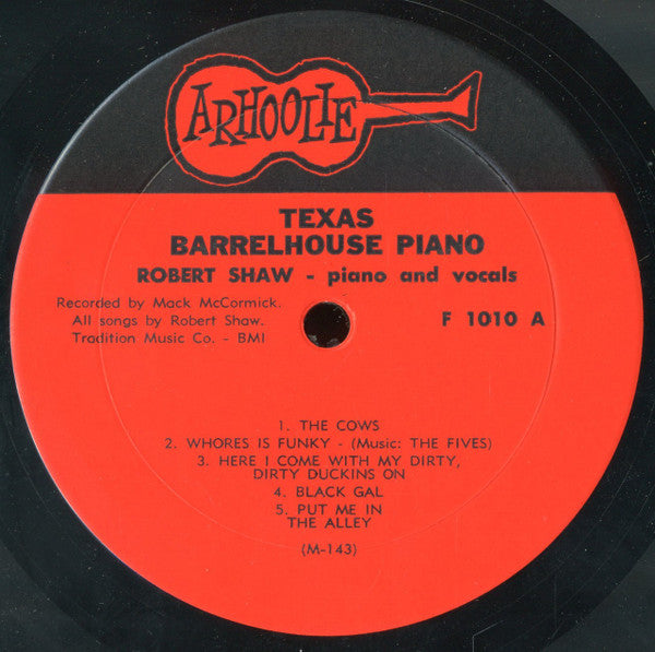 Robert Shaw (5) : Texas Barrelhouse Piano (LP, Album)