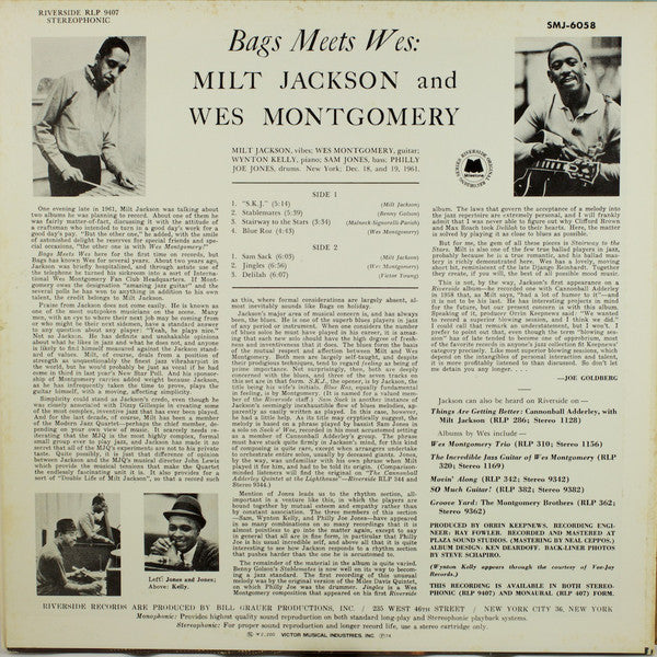 Milt Jackson And Wes Montgomery = ミルト・ジャクソン* & ウェス・モンゴメリー* : Bags Meets Wes! = バグス・ミーツ・ウェス (LP, Album, RE)