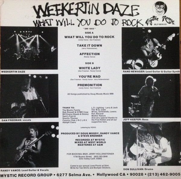 Weekertin Daze : What Will You Do To Rock (12", MiniAlbum)