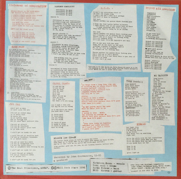 Bikini Kill : Reject All American (LP, Album)