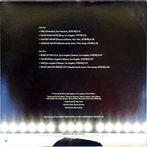 Bruce Springsteen & The E Street Band* : Live/1975-85 (LP, Comp, Promo)