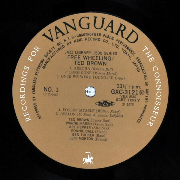The Ted Brown Sextet Featuring Warne Marsh And Art Pepper : Free Wheeling (LP, Album, RE)