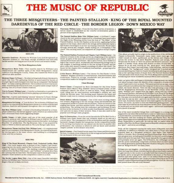 William Lava, Cy Feuer, Mort Glickman, Alberto Colombo, Paul Sawtell - James King (14) : The Music Of Republic (LP)