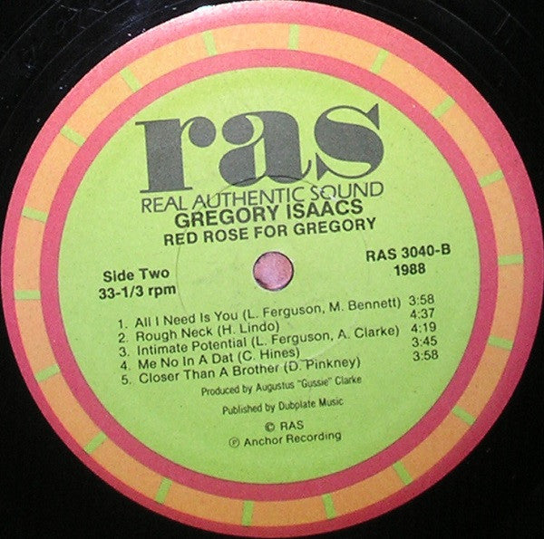 Gregory Isaacs : Red Rose For Gregory (LP, Album)