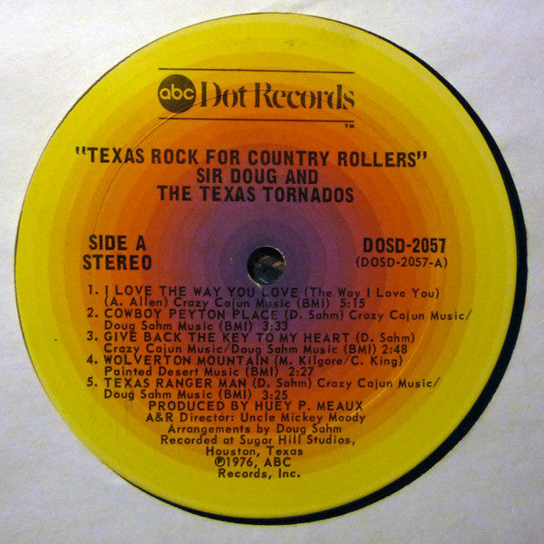 Sir Doug & The Texas Tornados : Texas Rock For Country Rollers (LP, Album, San)