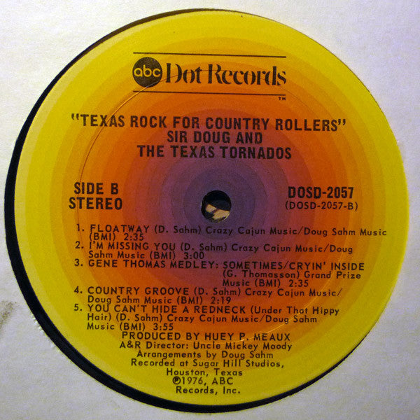Sir Doug & The Texas Tornados : Texas Rock For Country Rollers (LP, Album, San)