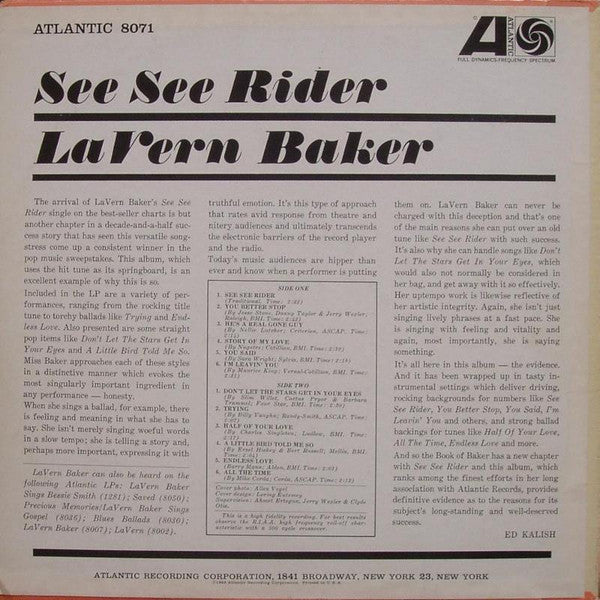 LaVern Baker : See See Rider (LP, Mono)