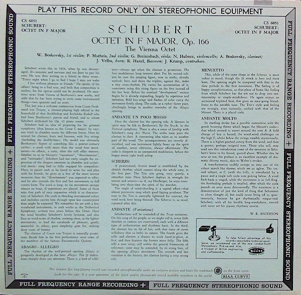 Schubert*, The Vienna Octet* : Octet Op. 166 (LP)