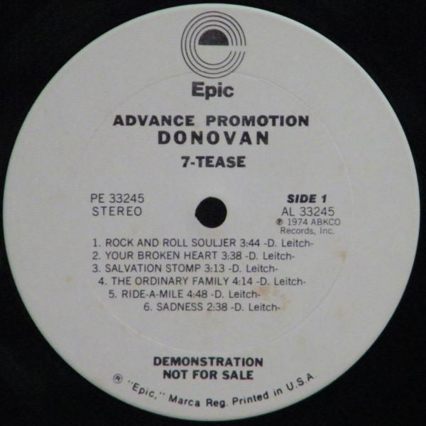 Donovan : 7-Tease (LP, Advance, Album, Promo)