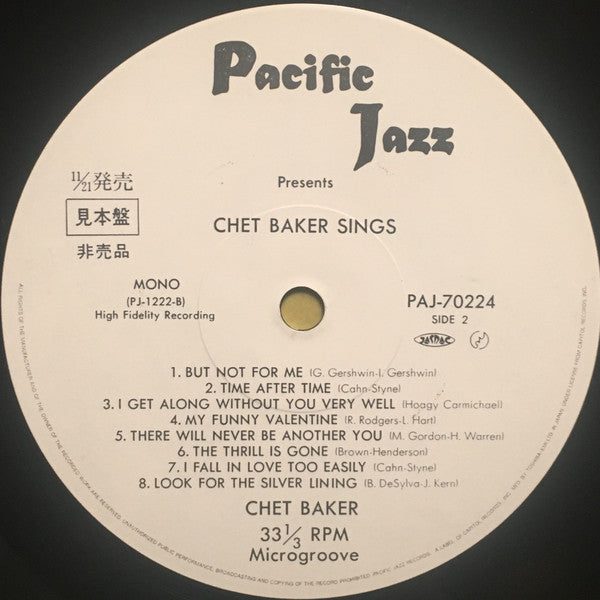 Chet Baker : Chet Baker Sings (LP, Album, Mono, Promo, RE)
