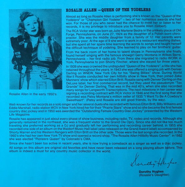 Rosalie Allen : The Queen Of The Yodelers (LP, Comp, Mono, RM)