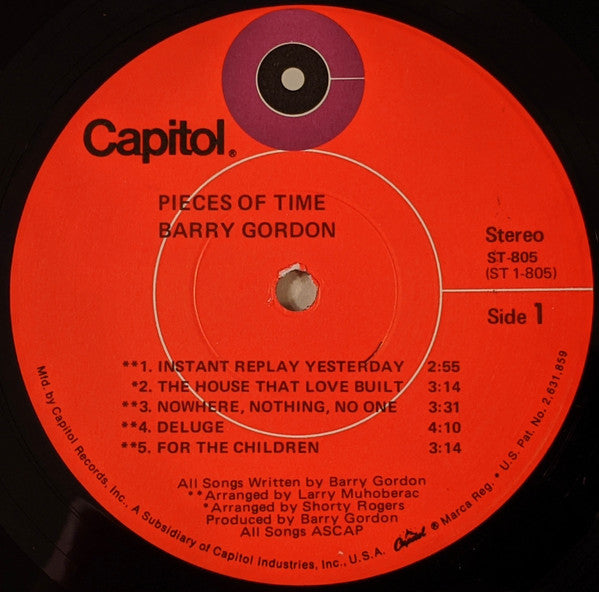 Barry Gordon : Pieces Of Time (LP, Album)