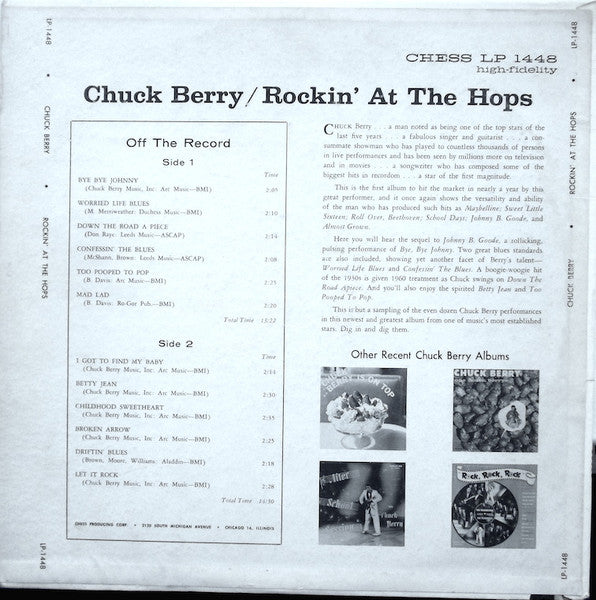 Chuck Berry : Rockin' At The Hops (LP, Album, Mono, She)