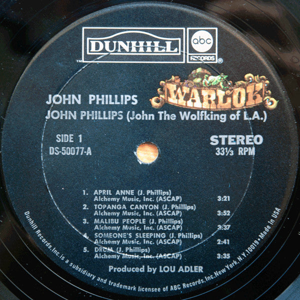 John Phillips : John Phillips (LP, Album, Mon)