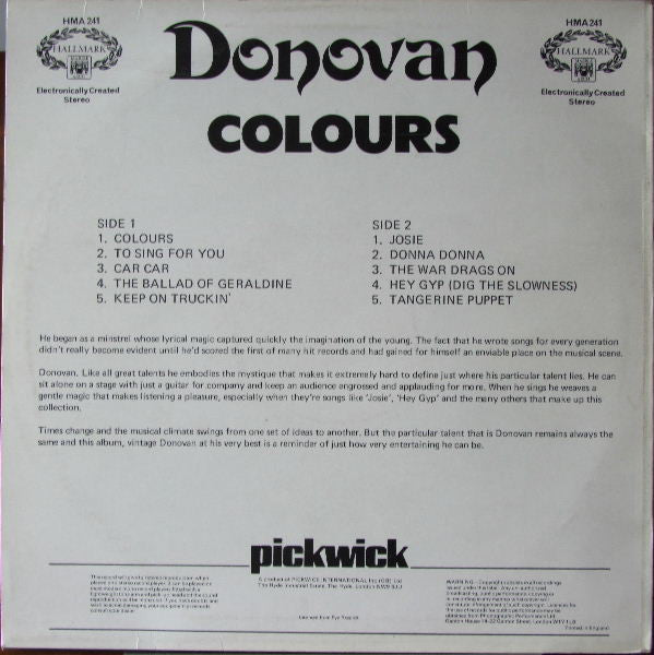 Donovan : Colours (LP, Comp, RE)