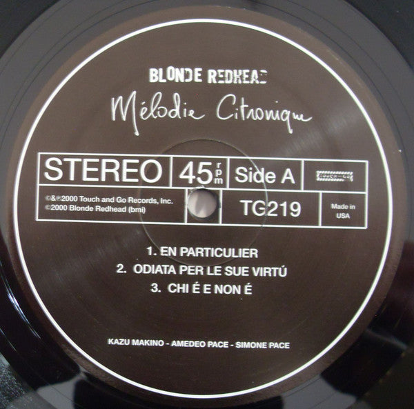 Blonde Redhead : Mélodie Citronique (12", EP, RE, RP)