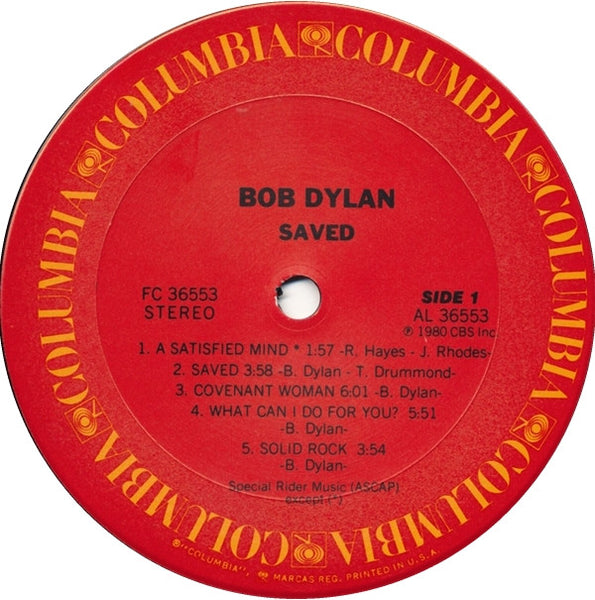 Bob Dylan : Saved (LP, Album, Pit)