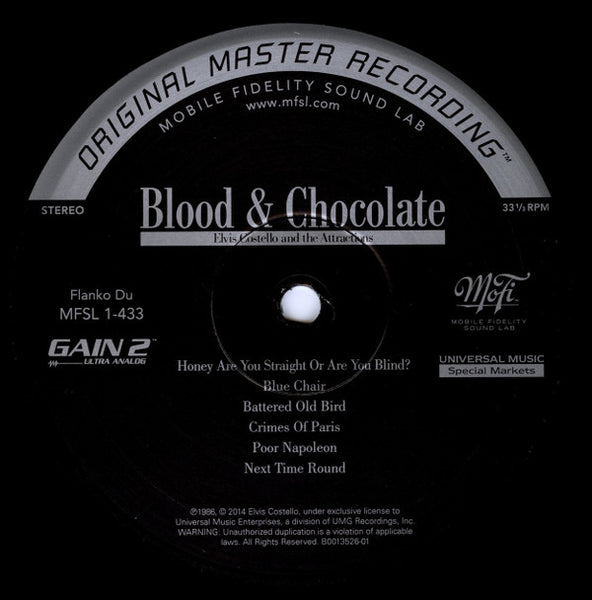 Elvis Costello & The Attractions : Blood & Chocolate (LP, Album, Ltd, Num, RM, 180)