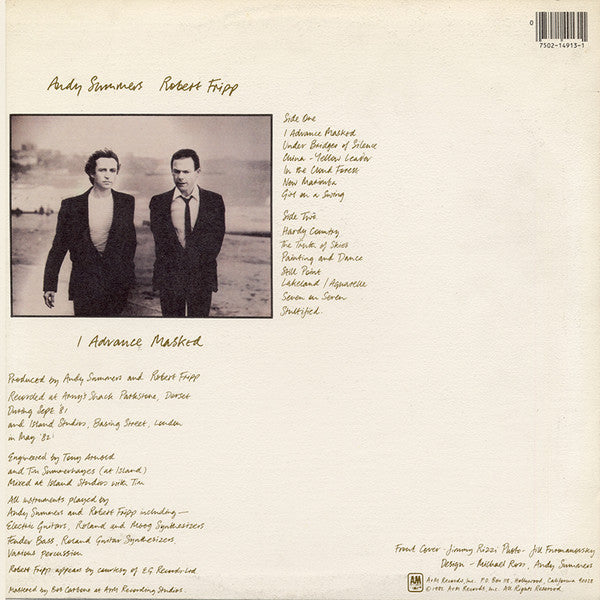 Andy Summers & Robert Fripp : I Advance Masked (LP, Album, Ele)