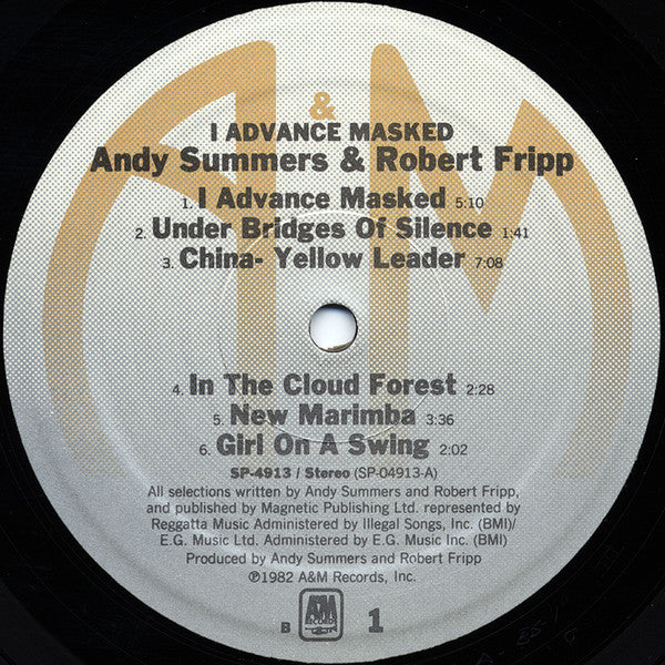 Andy Summers & Robert Fripp : I Advance Masked (LP, Album, Ele)