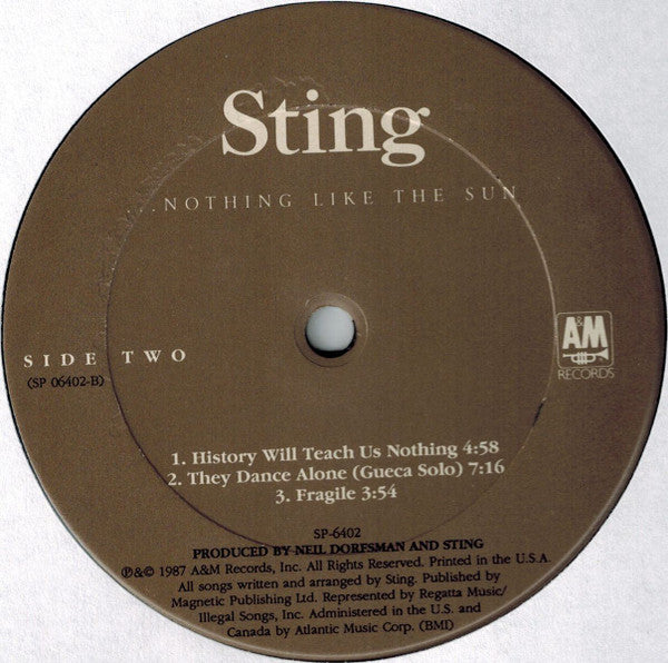 Sting : ...Nothing Like The Sun (2xLP, Album, Club, CRC)