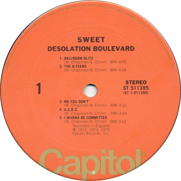 The Sweet : Desolation Boulevard (LP, Album, Club, CRC)