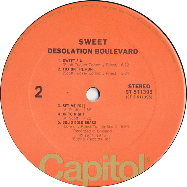 The Sweet : Desolation Boulevard (LP, Album, Club, CRC)