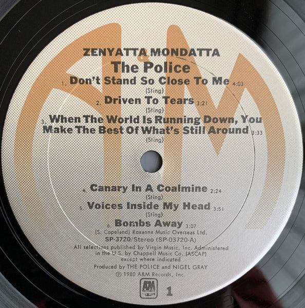 The Police : Zenyatta Mondatta (LP, Album, Club, RE, CRC)