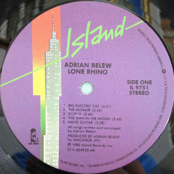 Adrian Belew : Lone Rhino (LP, Album, All)