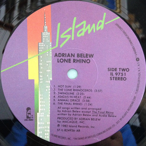 Adrian Belew : Lone Rhino (LP, Album, All)