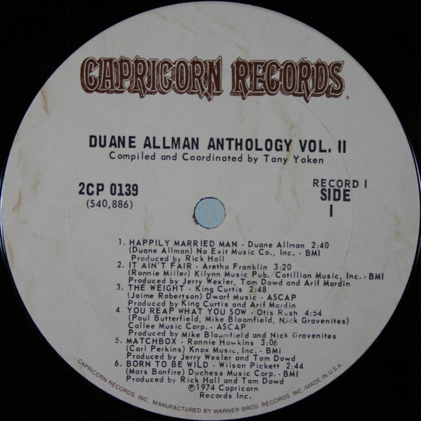 Duane Allman : An Anthology Vol. II (2xLP, Comp, Pit)