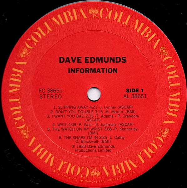 Dave Edmunds : Information (LP, Album, Pit)