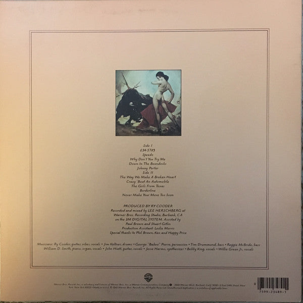 Ry Cooder : Borderline (LP, Album, Spe)