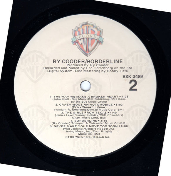Ry Cooder : Borderline (LP, Album, Spe)