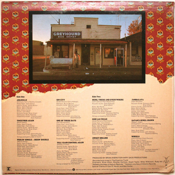 Emmylou Harris : Elite Hotel (LP, Album, RP, Win)