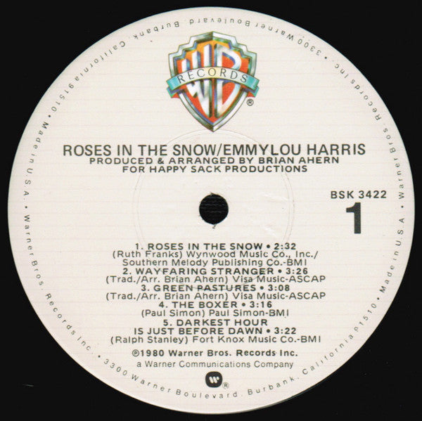 Emmylou Harris : Roses In The Snow (LP, Album, Los)