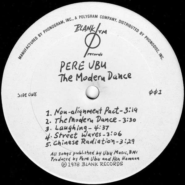 Pere Ubu : The Modern Dance (LP, Album, Ter)