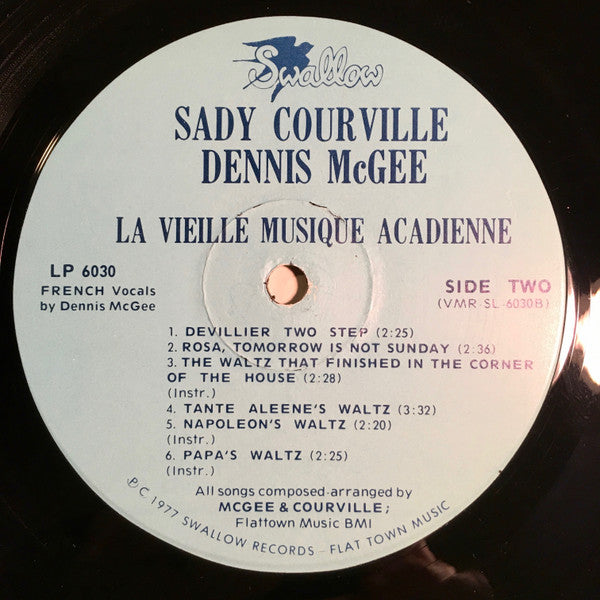 Sady Courville & Dennis McGee : La Vieille Musique Acadienne (LP, Album)