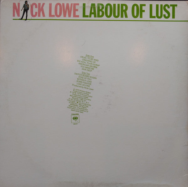 Nick Lowe : Labour Of Lust (LP, Album, Pit)