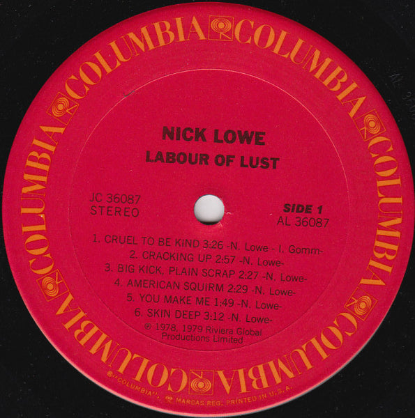 Nick Lowe : Labour Of Lust (LP, Album, Pit)