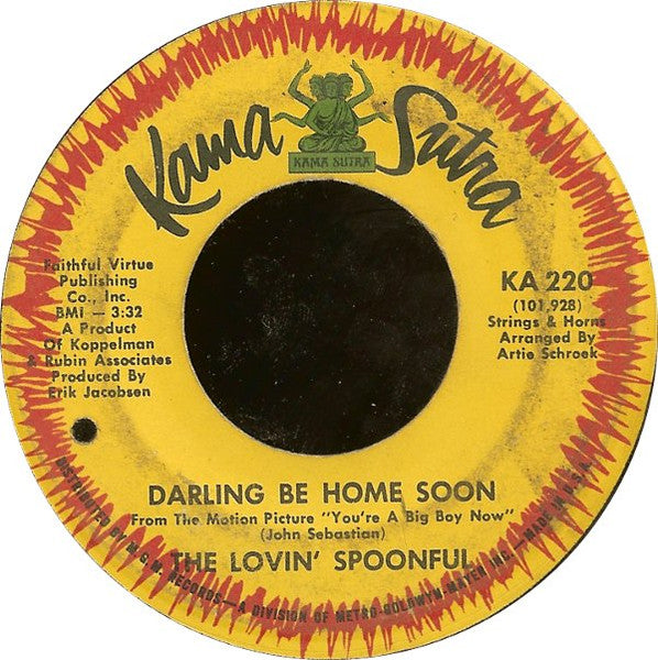 The Lovin' Spoonful : Darling Be Home Soon / Darlin' Companion (7", Single)