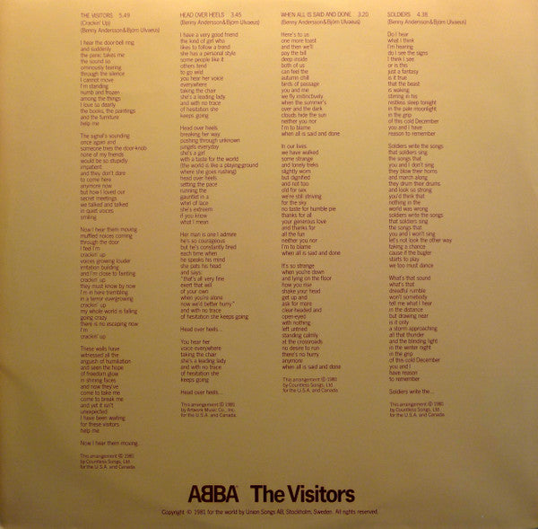 ABBA : The Visitors (LP, Album, SP )