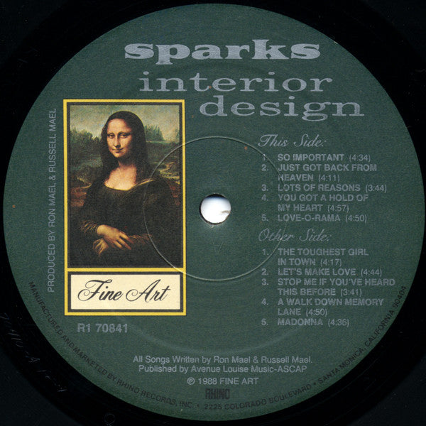 Sparks : Interior Design (LP, Album)