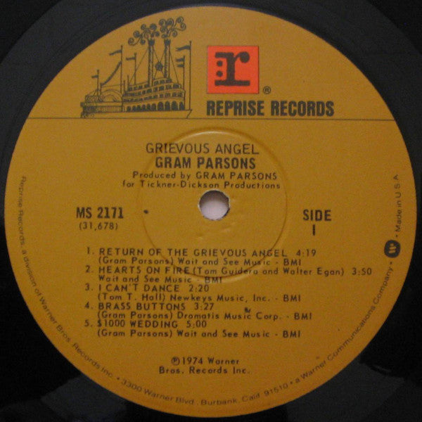 Gram Parsons : Grievous Angel (LP, Album, RP, Win)