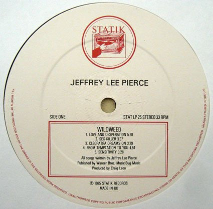 Jeffrey Lee Pierce : Wildweed (LP, Album)