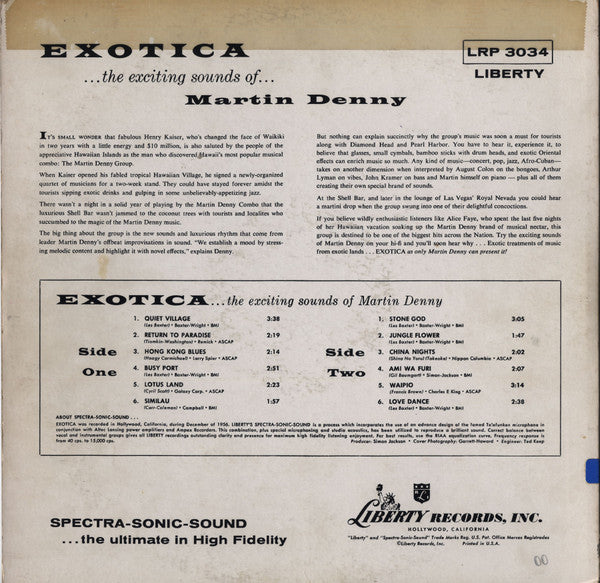 Martin Denny : Exotica (LP, Album, Mono, Hol)