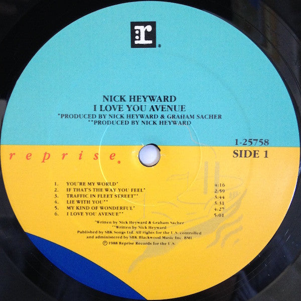 Nick Heyward : I Love You Avenue (LP, Album, All)