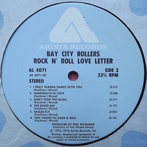 Bay City Rollers : Rock N' Roll Love Letter (LP, Album, Gat)